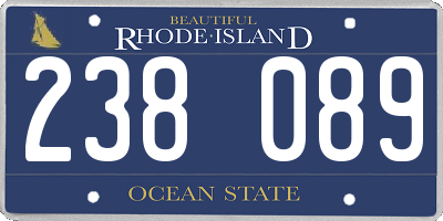 RI license plate 238089