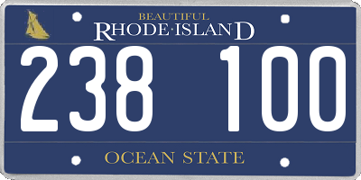 RI license plate 238100