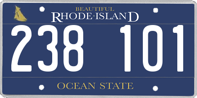 RI license plate 238101