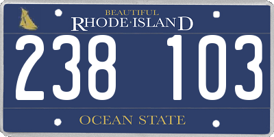 RI license plate 238103