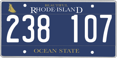 RI license plate 238107