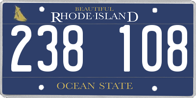 RI license plate 238108