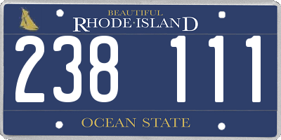 RI license plate 238111