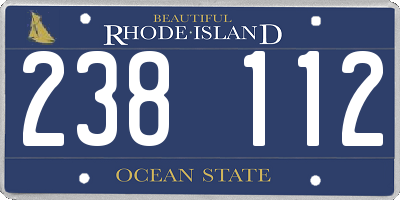 RI license plate 238112
