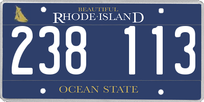 RI license plate 238113