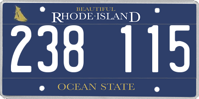 RI license plate 238115