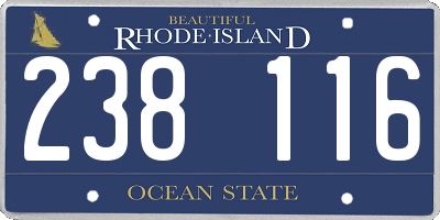 RI license plate 238116