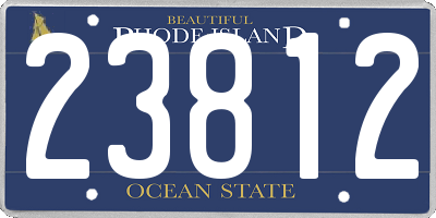 RI license plate 23812