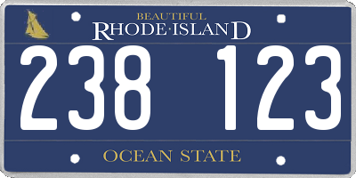 RI license plate 238123