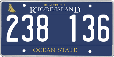 RI license plate 238136