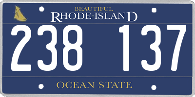 RI license plate 238137