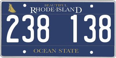 RI license plate 238138