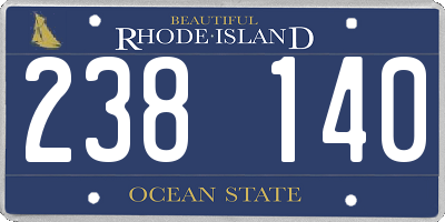 RI license plate 238140