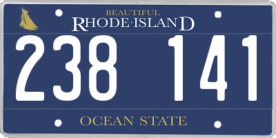 RI license plate 238141