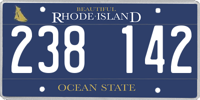 RI license plate 238142