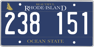 RI license plate 238151