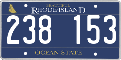 RI license plate 238153