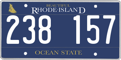 RI license plate 238157