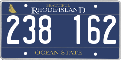 RI license plate 238162
