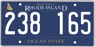 RI license plate 238165