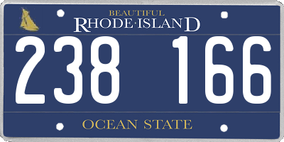 RI license plate 238166