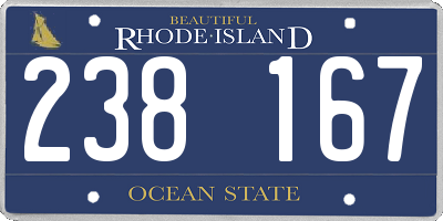 RI license plate 238167