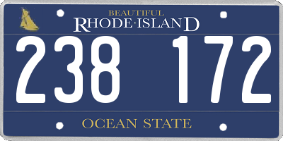 RI license plate 238172