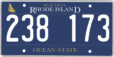 RI license plate 238173