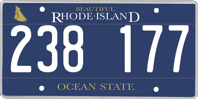 RI license plate 238177