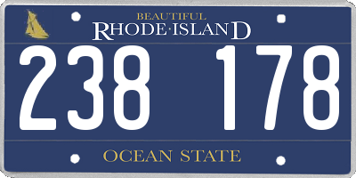 RI license plate 238178