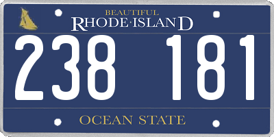 RI license plate 238181
