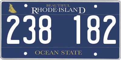 RI license plate 238182