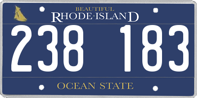 RI license plate 238183