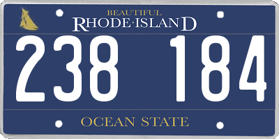 RI license plate 238184