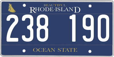 RI license plate 238190