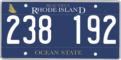 RI license plate 238192