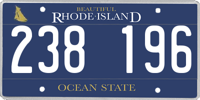 RI license plate 238196