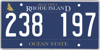 RI license plate 238197