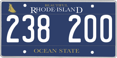 RI license plate 238200