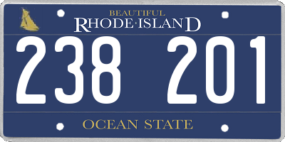 RI license plate 238201
