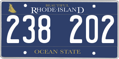 RI license plate 238202