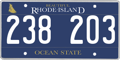 RI license plate 238203