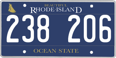 RI license plate 238206