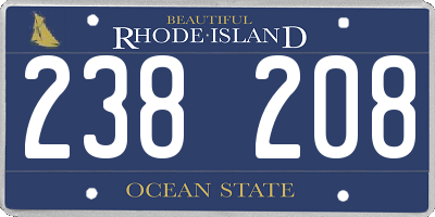 RI license plate 238208