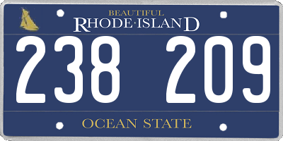 RI license plate 238209