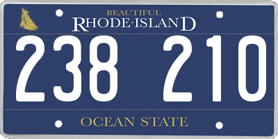 RI license plate 238210
