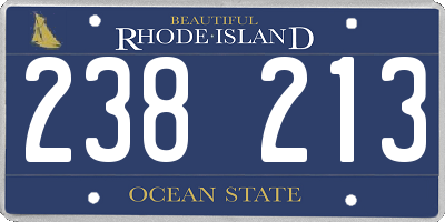 RI license plate 238213