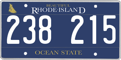 RI license plate 238215
