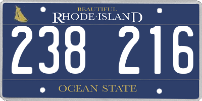 RI license plate 238216