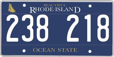 RI license plate 238218